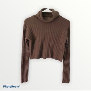 The Fashion District Cropped Turtleneck Sweater